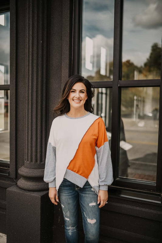 Orange Block Sweater SALE