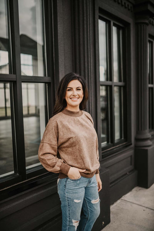 Brown Mineral Washed Sweater