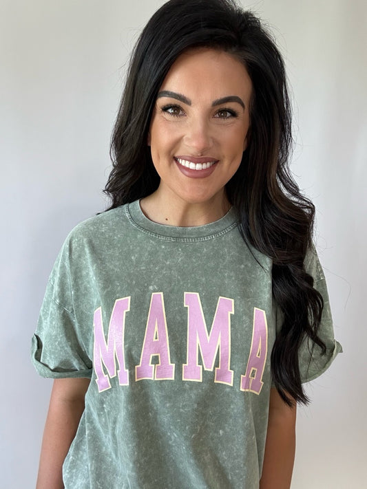 MAMA Block Letter Wash Tee