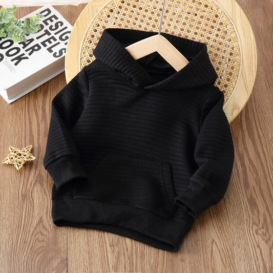 Kids Black Ribbed Sweatshirt SALE